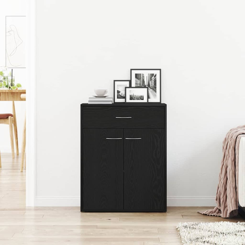 vidaXL Sideboard Schwarz Eichen-Optik 60 x 30 x 75 cm Holzwerkstoff