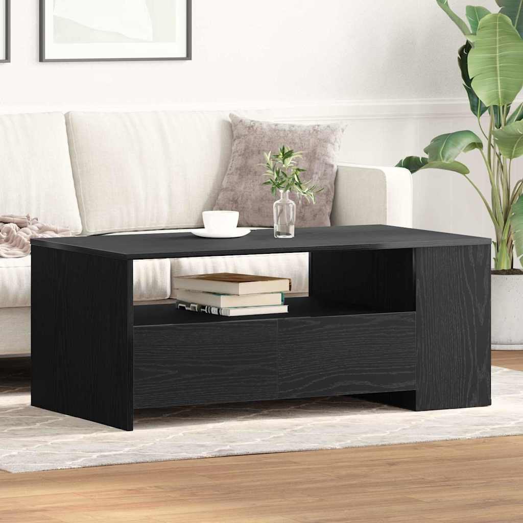 vidaXL Couchtisch Schwarz Eichen-Optik 102 x 55 x 43,5 cm