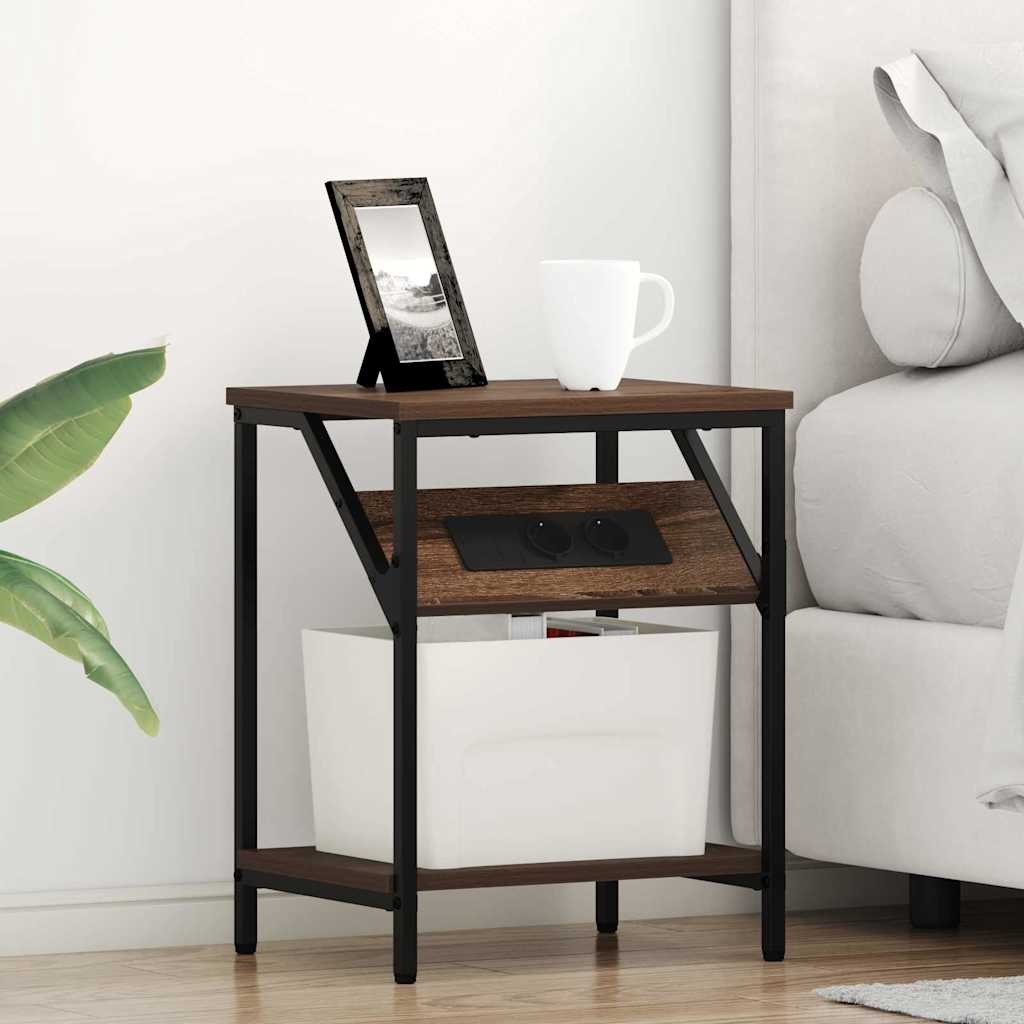 vidaXL Nachttisch Braun Eichen-Optik 38 x 30 x 48 cm Holzwerkstoff