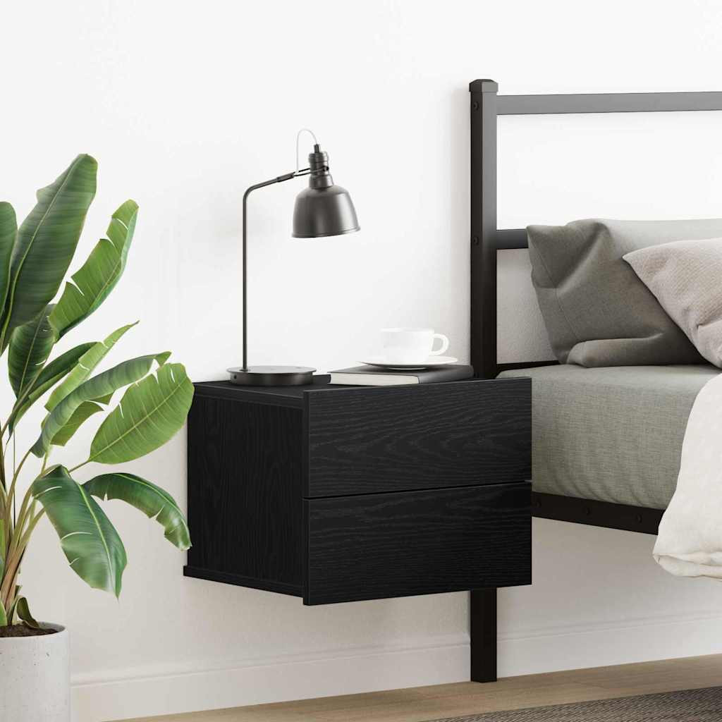 vidaXL Nachttisch Schwarz Eichen-Optik 40 x 30 x 30 cm Holzwerkstoff