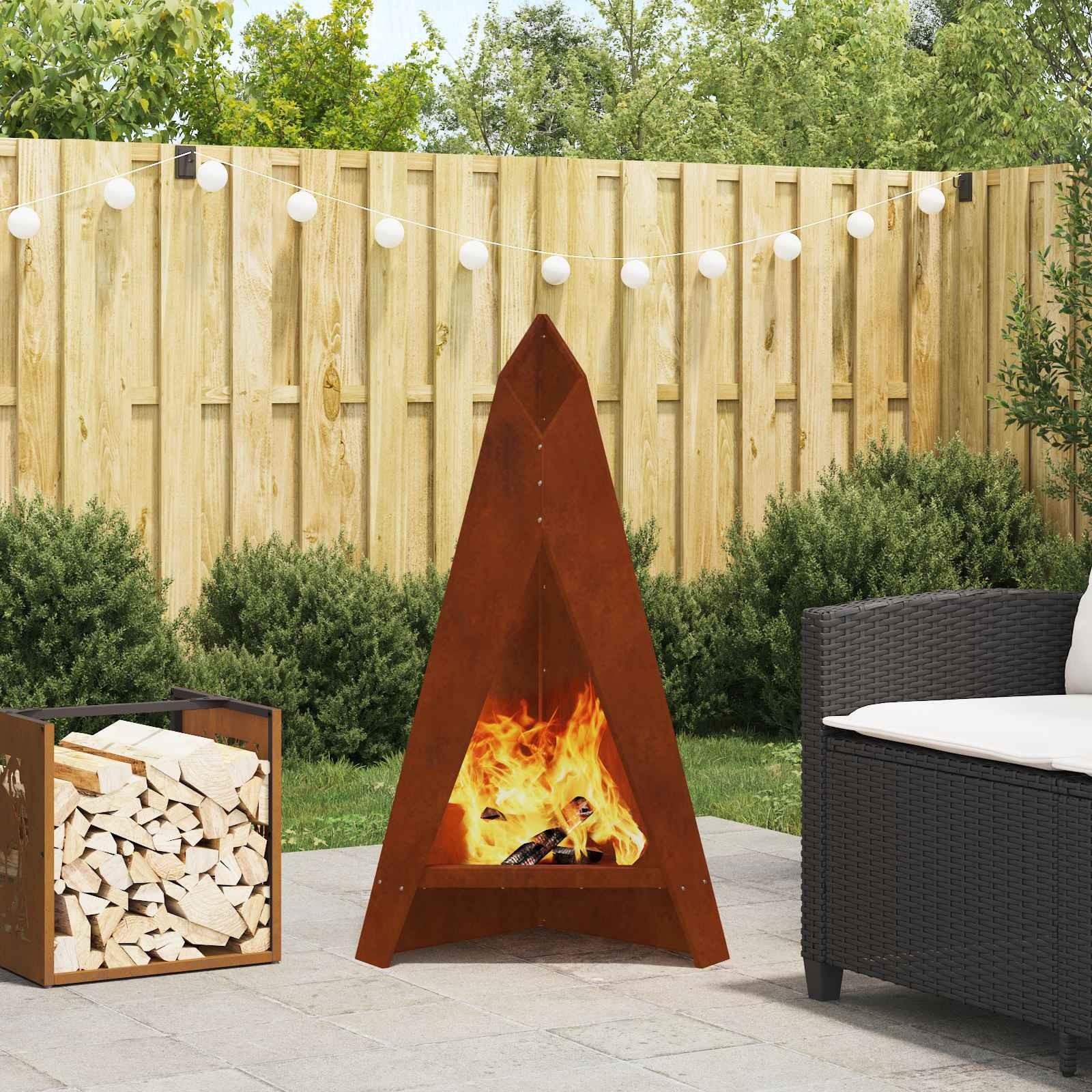 vidaXL Feuerschale Rostig 58 x 40 x 100 cm Wetterfeststahl