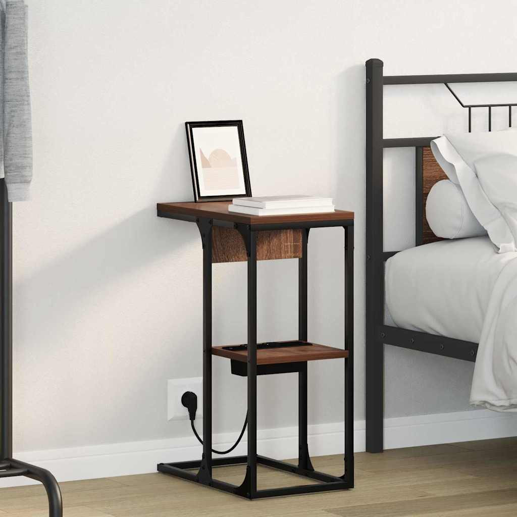 vidaXL Nachttisch Braun Eichen-Optik 41,5 x 26 x 60,5 cm Holzwerkstoff