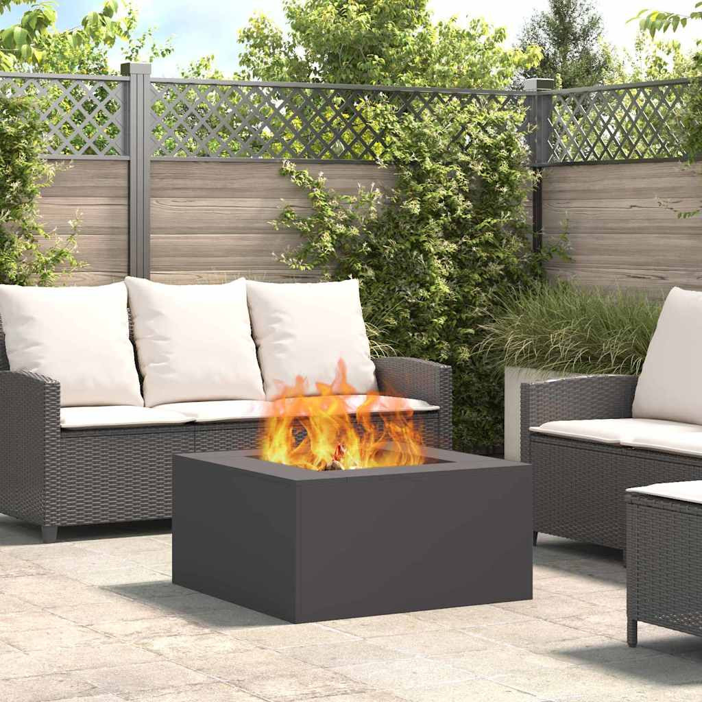 vidaXL Feuerstelle Schwarz 80 x 80 x 40 cm Wetterfeststahl
