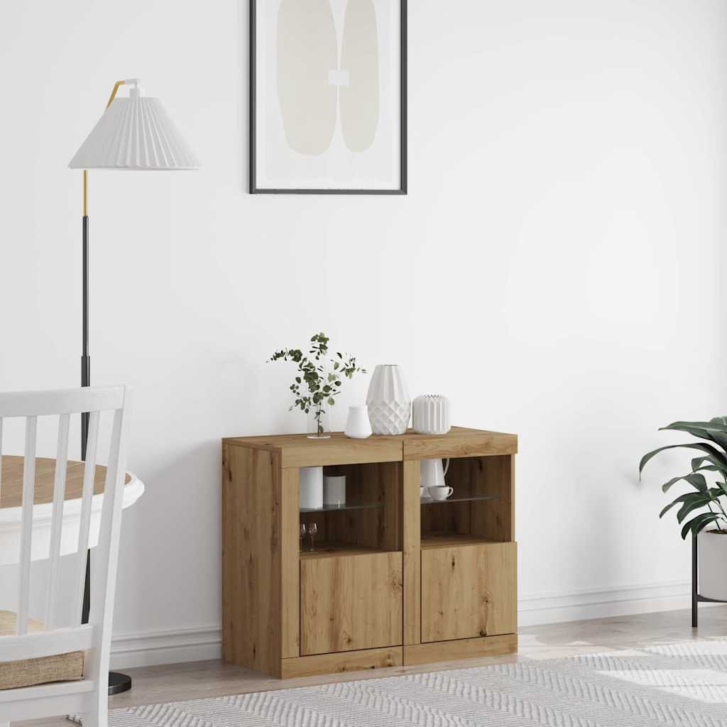 vidaXL LED-Sideboard 2 Stk. 41 x 37 x 67 cm Holzwerkstoff