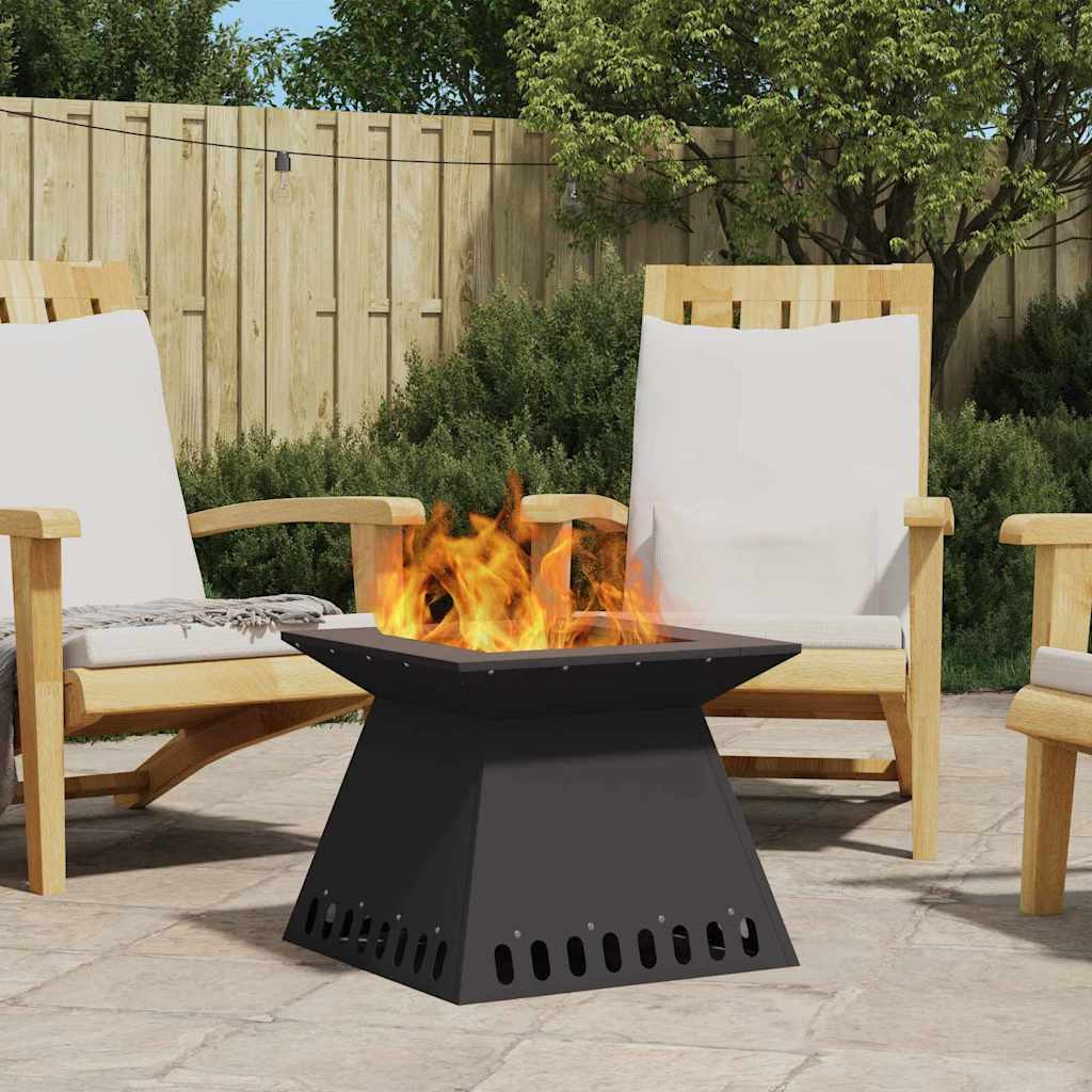 vidaXL Feuerstelle Schwarz 48 x 48 x 40 cm Wetterfeststahl