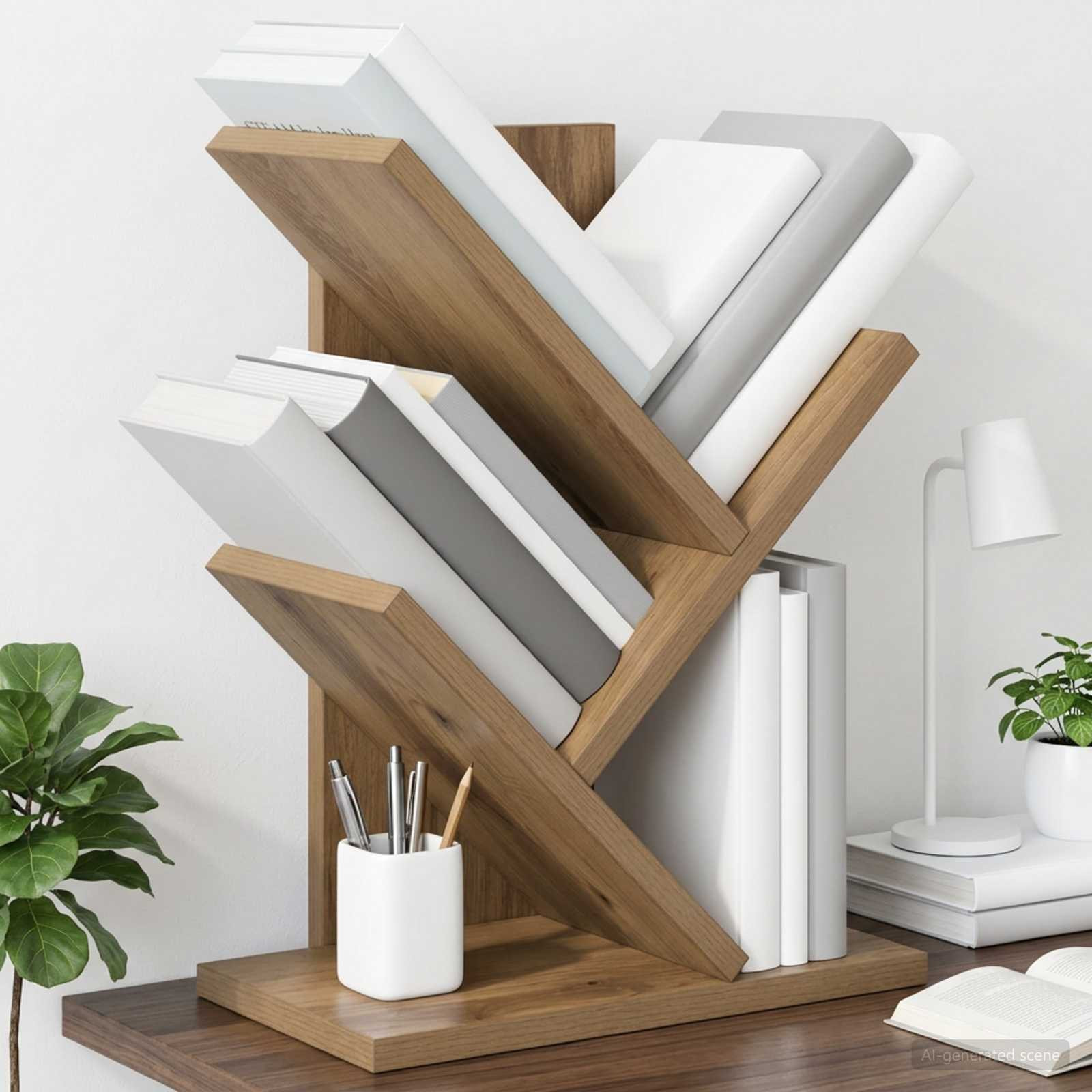 vidaXL Baumbücherregal 3-stöckig 30 x 18 x 40 cm Holzwerkstoff