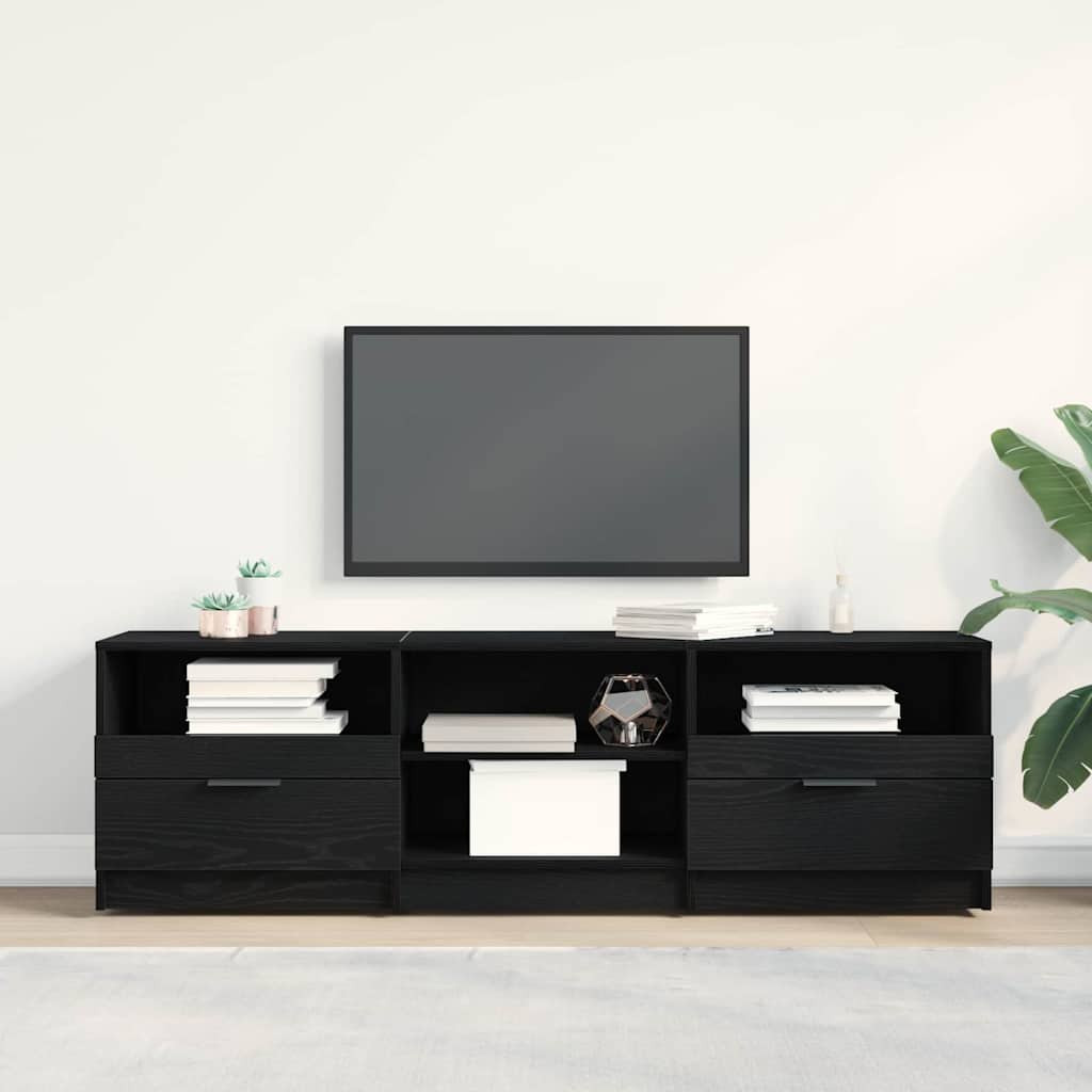 vidaXL TV-Schränk Schwarz Eichen-Optik 150 x 33,5 x 45 cm