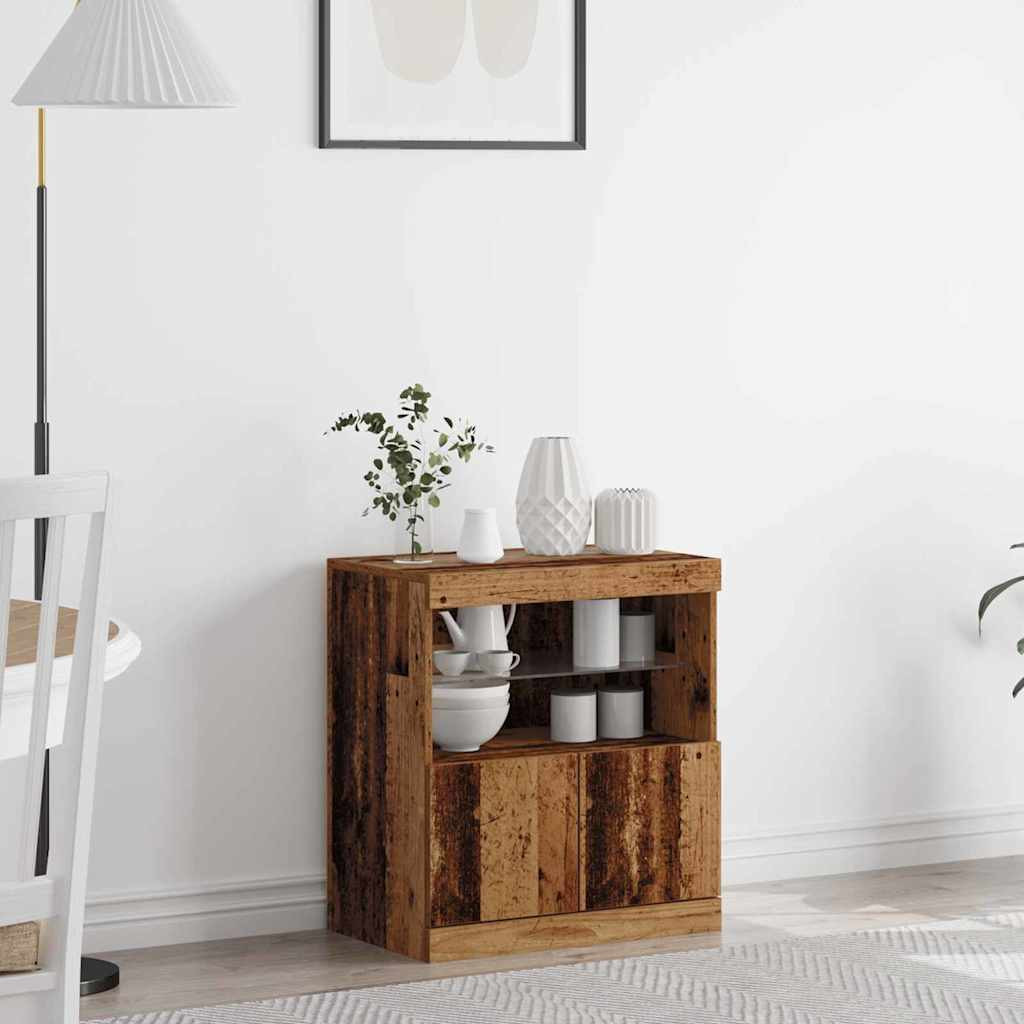 vidaXL LED-Sideboard Braun 60,5 x 37 x 67 cm Holzwerkstoff