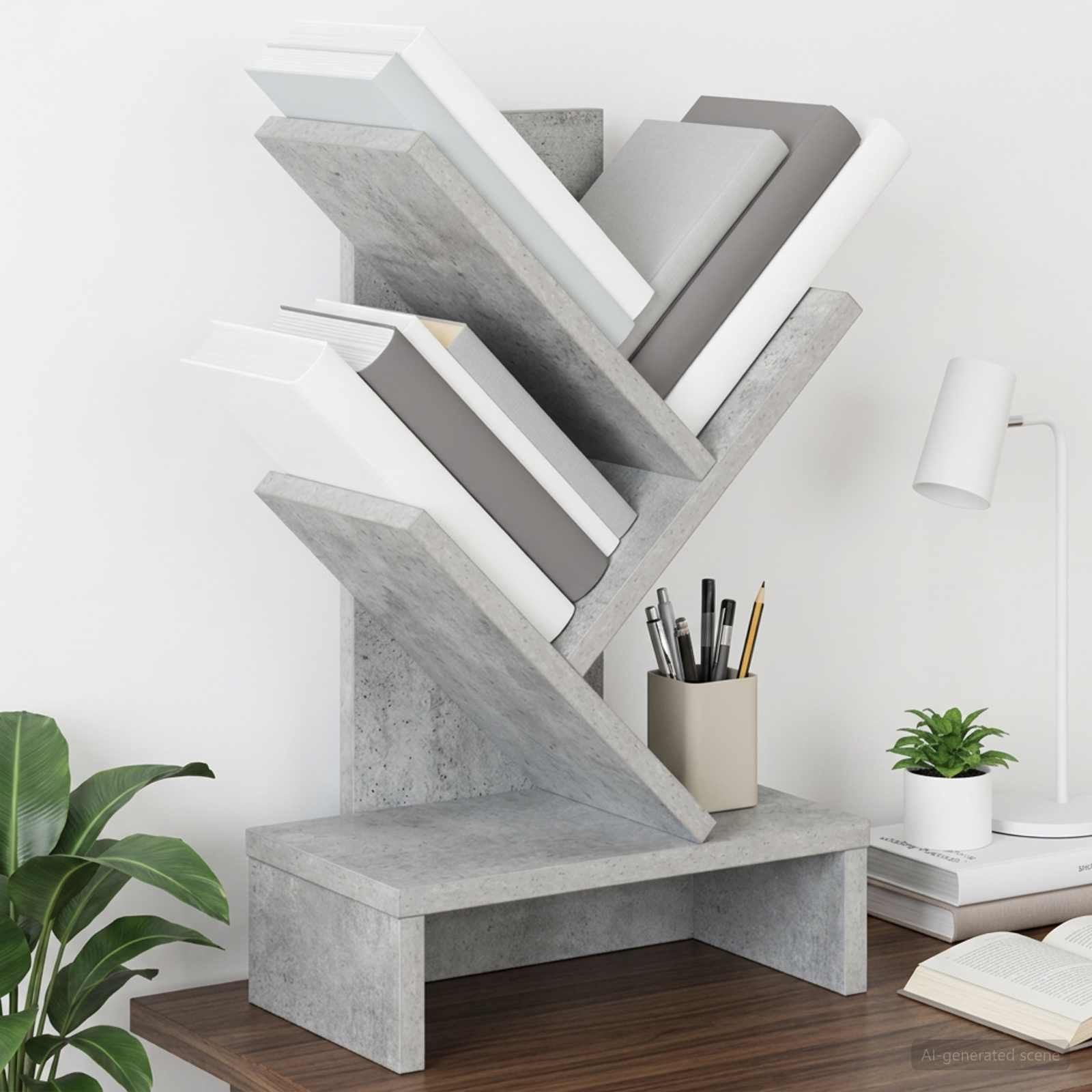 vidaXL Baumbücherregal 3-stöckig 30 x 18 x 48 cm Holzwerkstoff