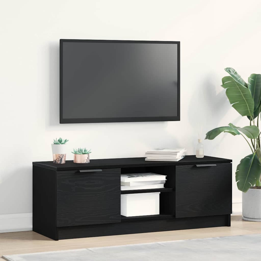 vidaXL TV-Schränk Schwarz Eichen-Optik 102 x 32 x 35,5 cm