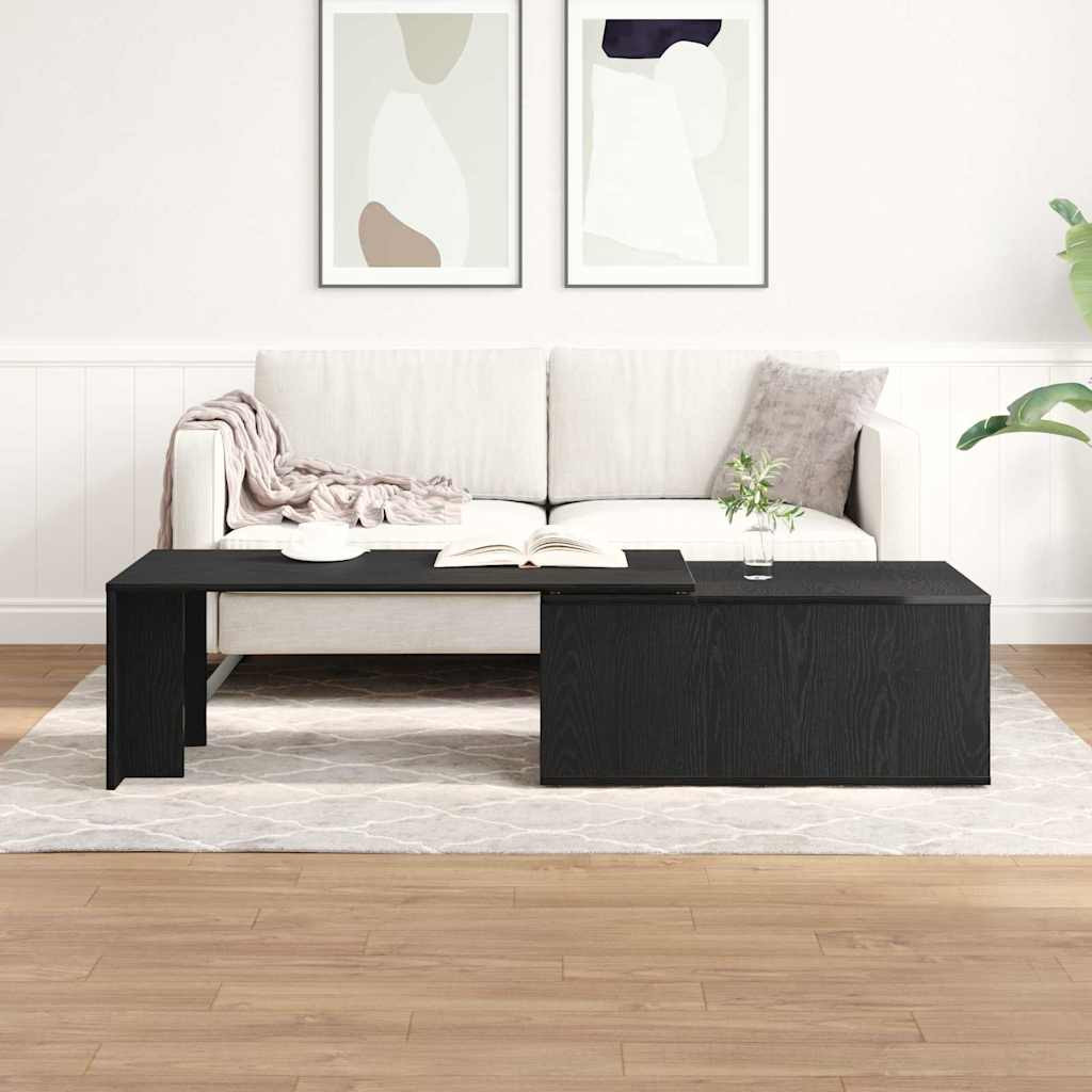 vidaXL Couchtisch Schwarz Eichen-Optik 150 x 50 x 35 cm Holzwerkstoff