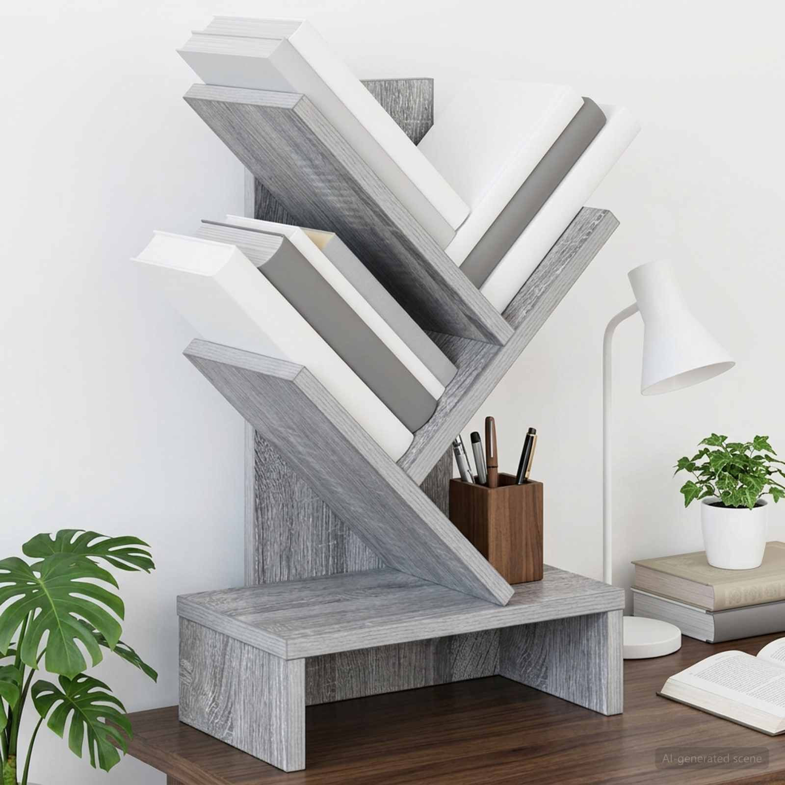 vidaXL Baumbücherregal 3-stöckig 30 x 18 x 48 cm Holzwerkstoff