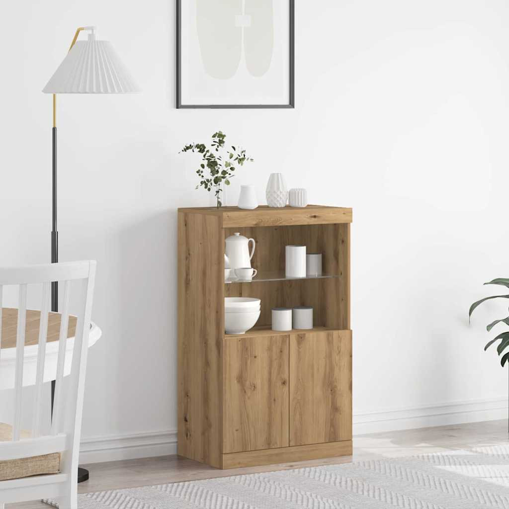 vidaXL LED-Sideboard Braun 60 x 37 x 100 cm Holzwerkstoff
