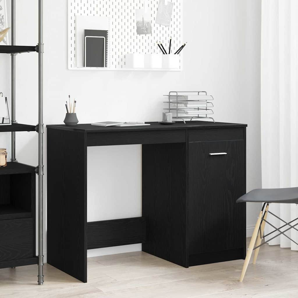 vidaXL Schreibtisch mit Speicher Schwarz Eichen-Optik 100 x 50 x 76 cm