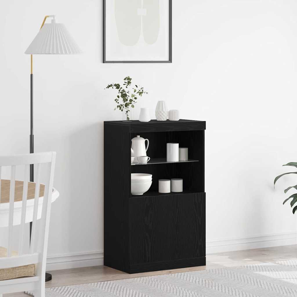 vidaXL LED-Sideboard Schwarz 60 x 37 x 100 cm Holzwerkstoff