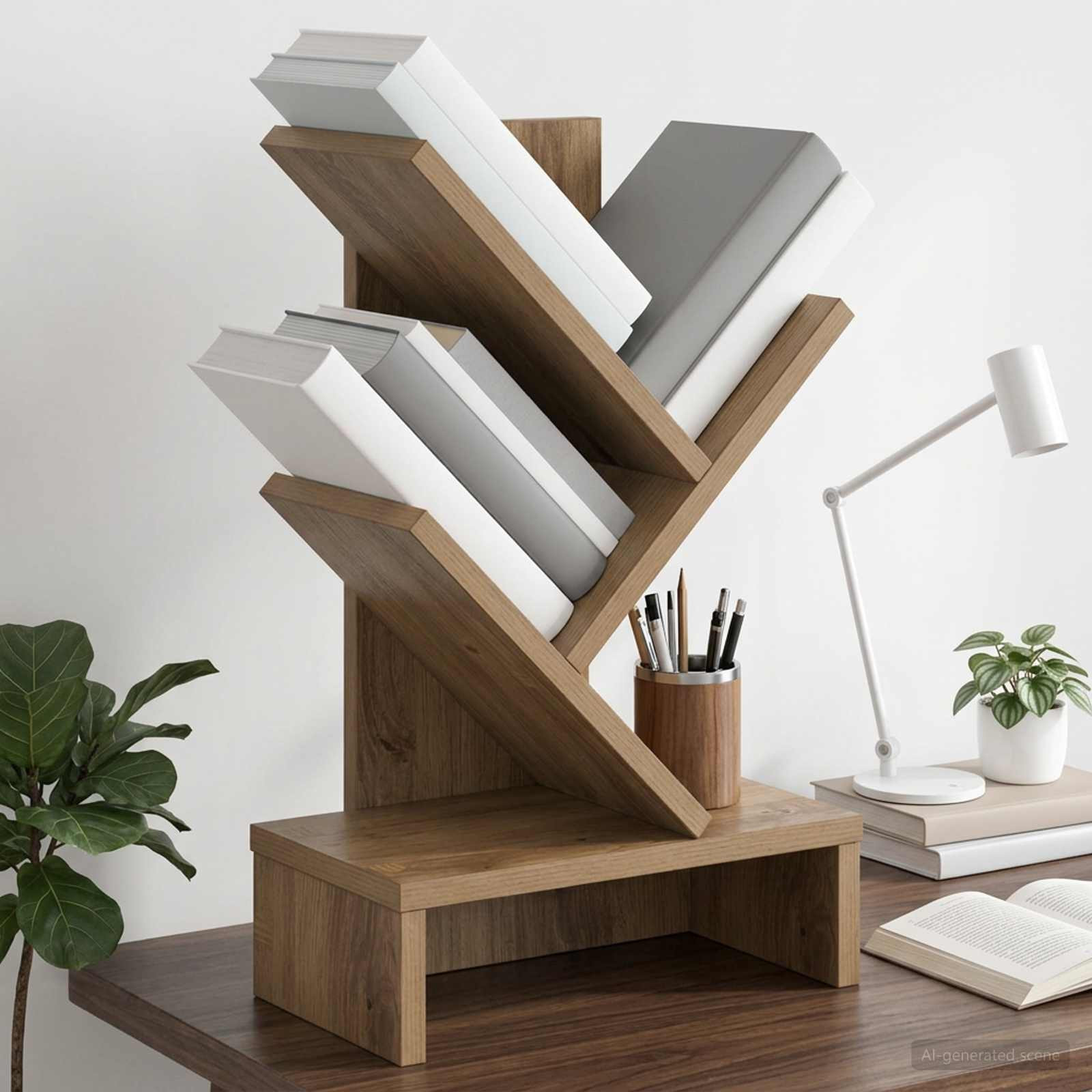 vidaXL Baumbücherregal 3-stöckig 30 x 18 x 48 cm Holzwerkstoff