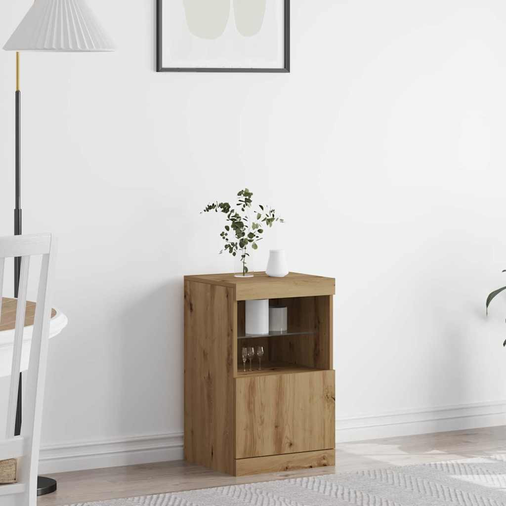 vidaXL LED-Sideboard Artisan-Eiche 41 x 37 x 67 cm Holzwerkstoff