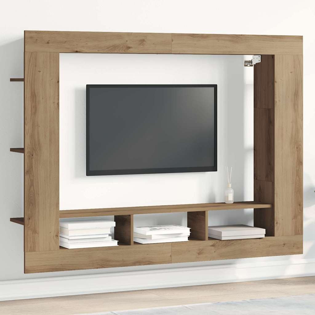 vidaXL TV-Schränk 152 x 22 x 113 cm Artisan-Eiche Holzwerkstoff