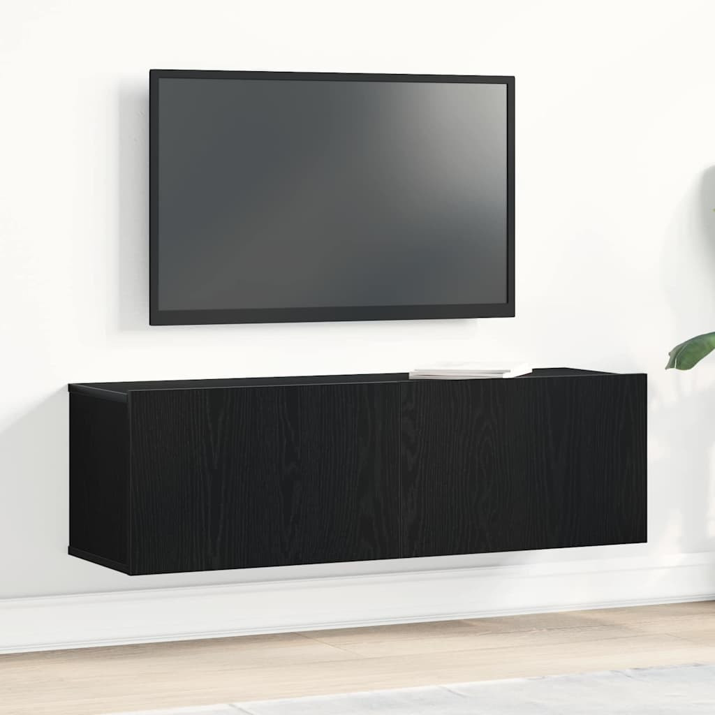vidaXL TV-Schränk Schwarz Eichen-Optik 100 x 30 x 30 cm Holzwerkstoff