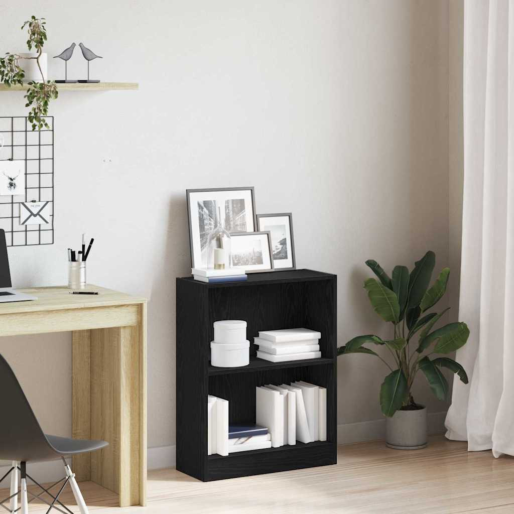 vidaXL Bücherregal Schwarz Eichen-Optik 60 x 24 x 76 cm Holzwerkstoff