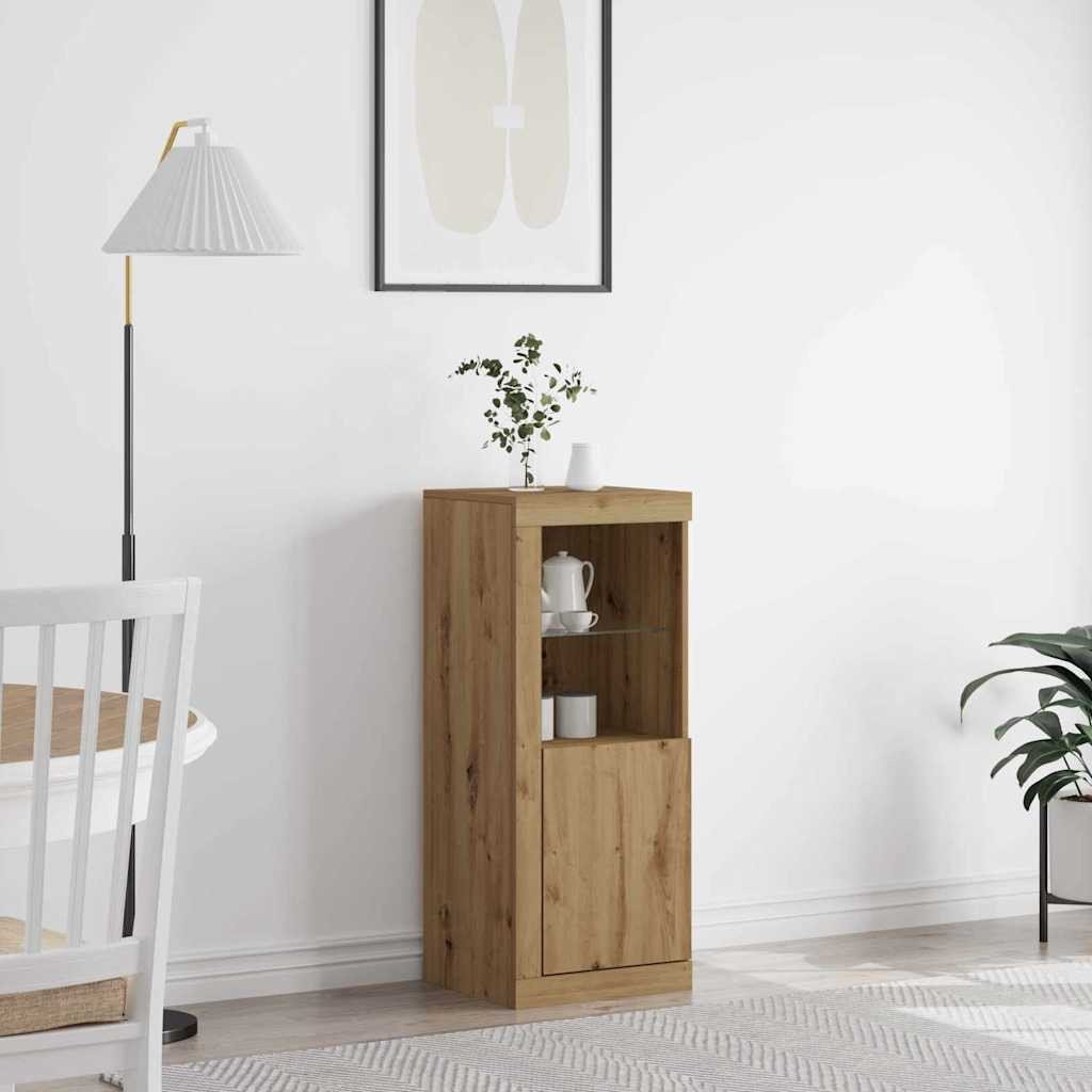 vidaXL LED-Sideboard Artisan-Eiche 41 x 37 x 100 cm Holzwerkstoff