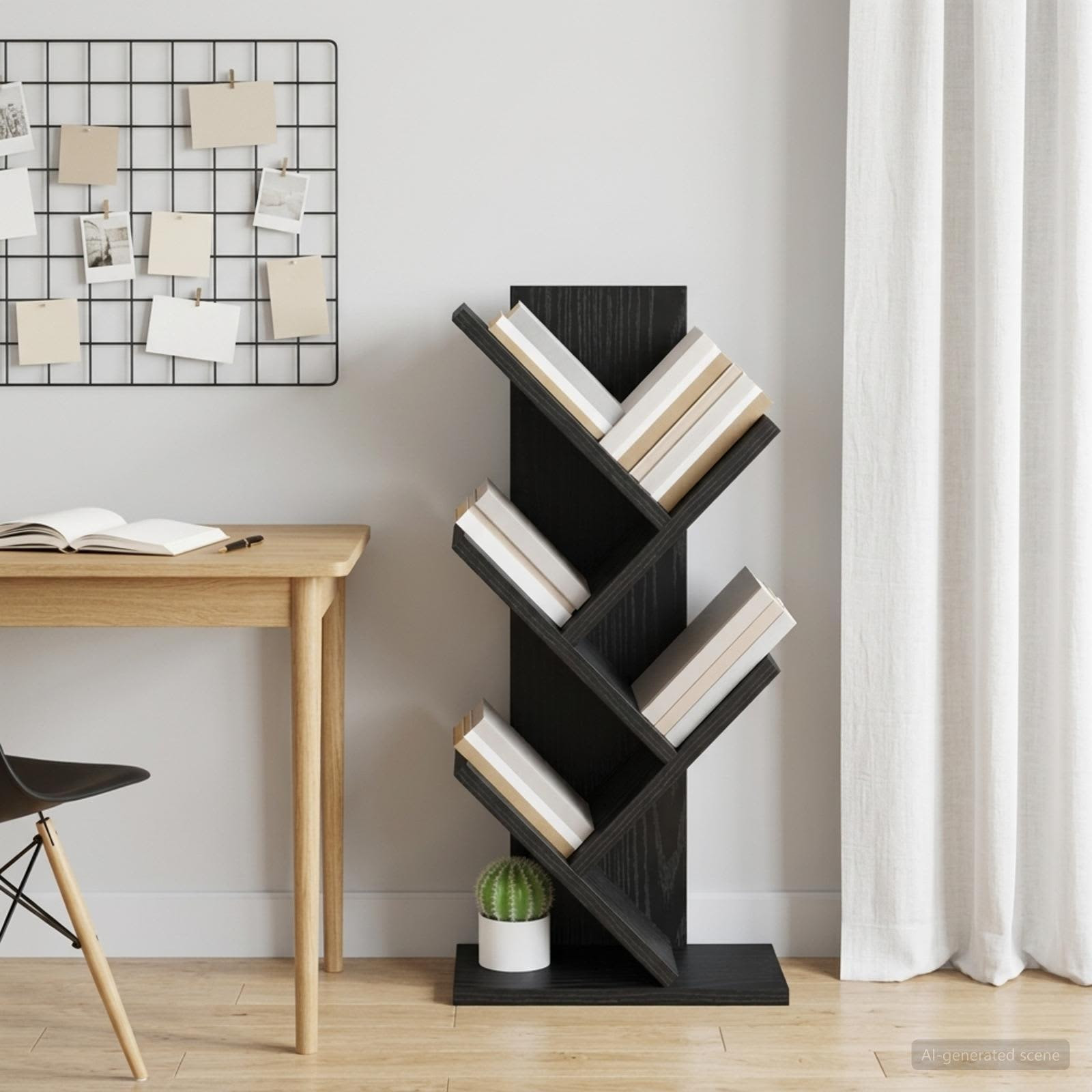 vidaXL Baumbücherregal 4-stöckig 30 x 18 x 60 cm Holzwerkstoff