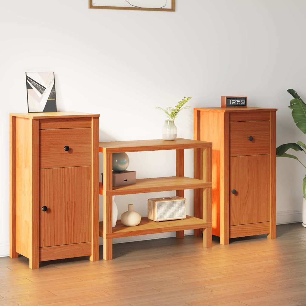 vidaXL Sideboard 2 pcs Wachsbraun 39 x 34,5 x 80 cm