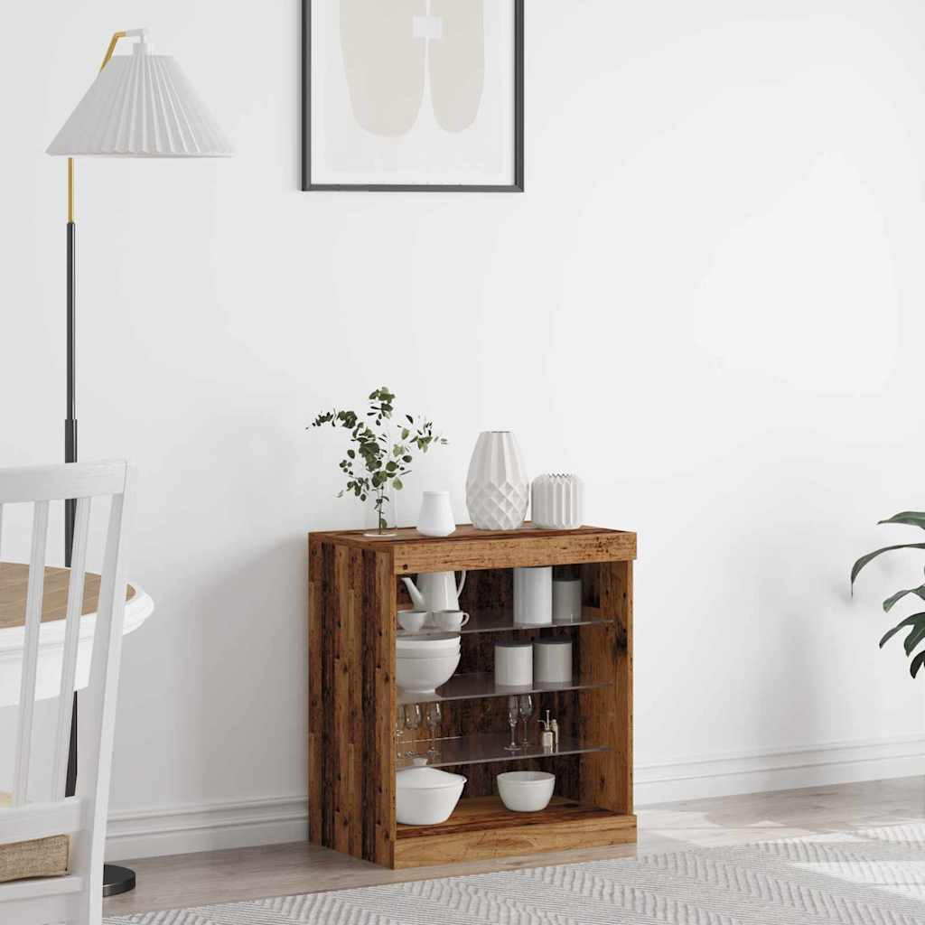 vidaXL LED-Sideboard Altholz 60,5 x 37 x 67 cm Holzwerkstoff
