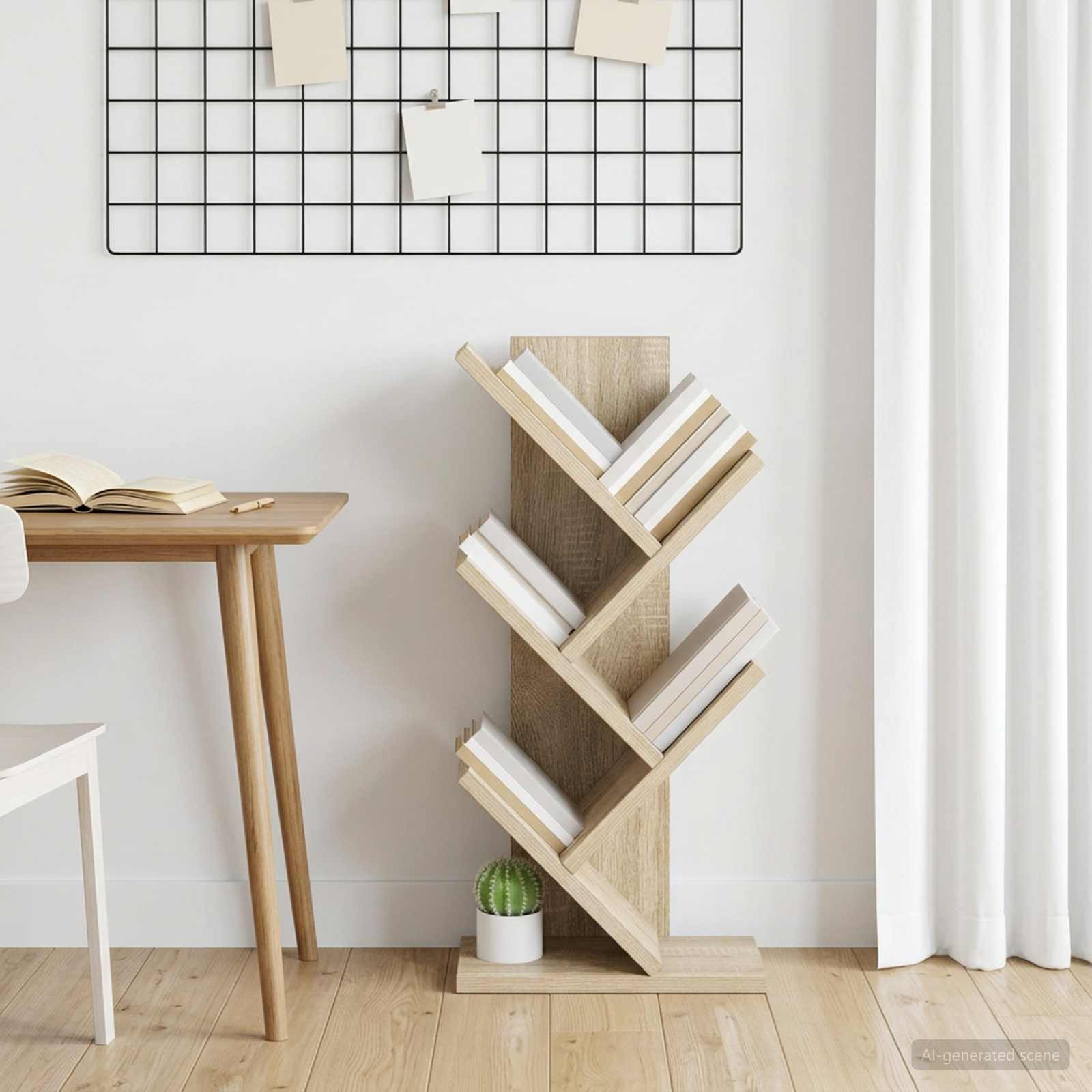 vidaXL Baumbücherregal 4-stöckig 30 x 18 x 60 cm Holzwerkstoff