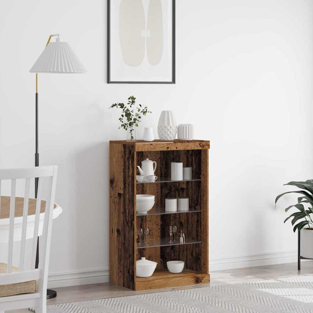 vidaXL LED-Sideboard Altholz 60,5 x 37 x 100 cm Holzwerkstoff