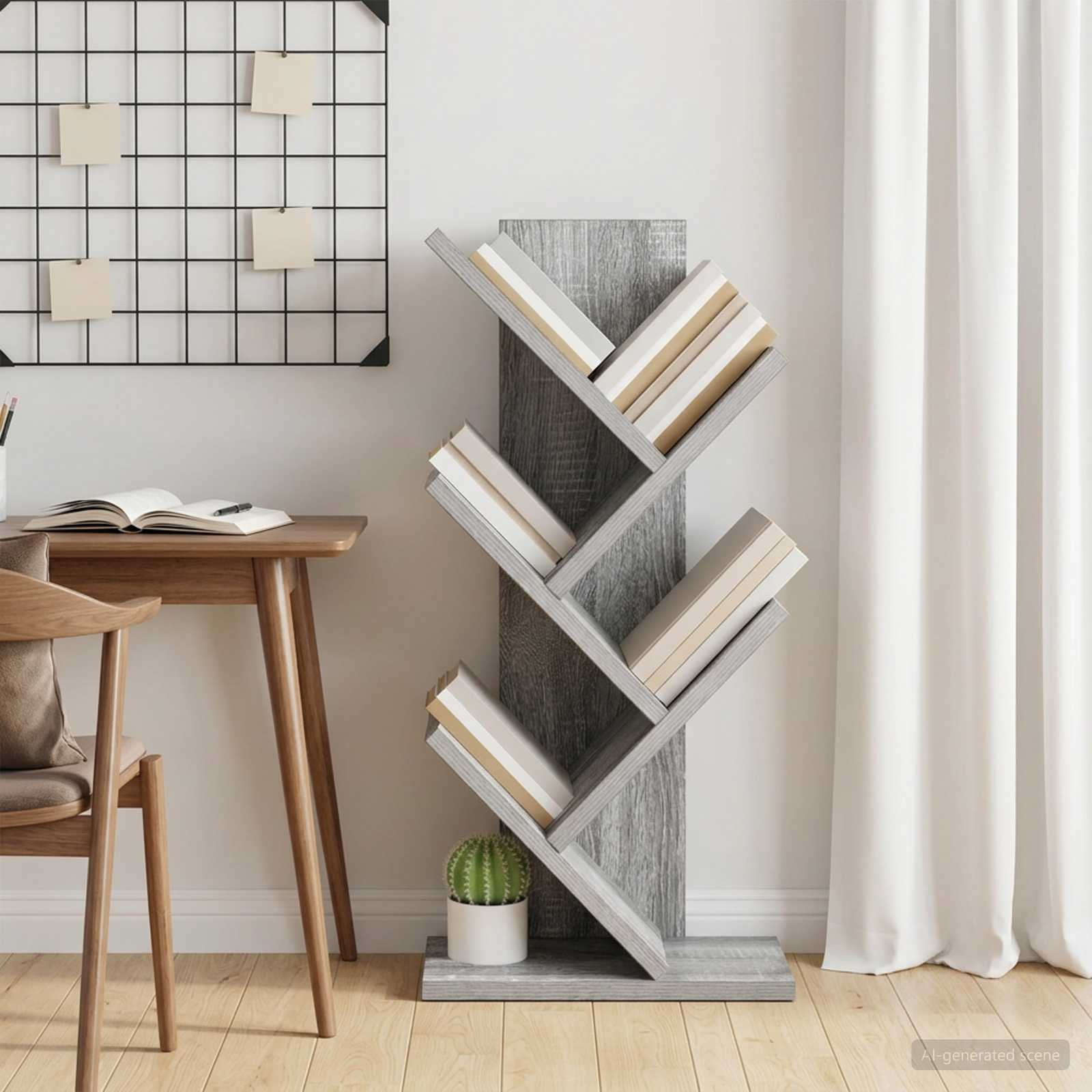 vidaXL Baumbücherregal 4-stöckig 30 x 18 x 60 cm Holzwerkstoff