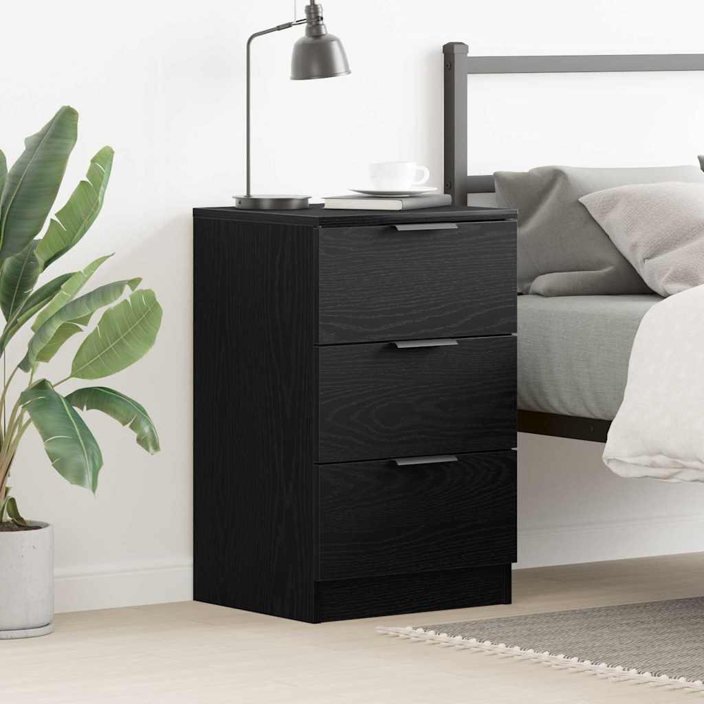 vidaXL Nachttisch Schwarz Eichen-Optik 40 x 65 x 65 cm Holzwerkstoff
