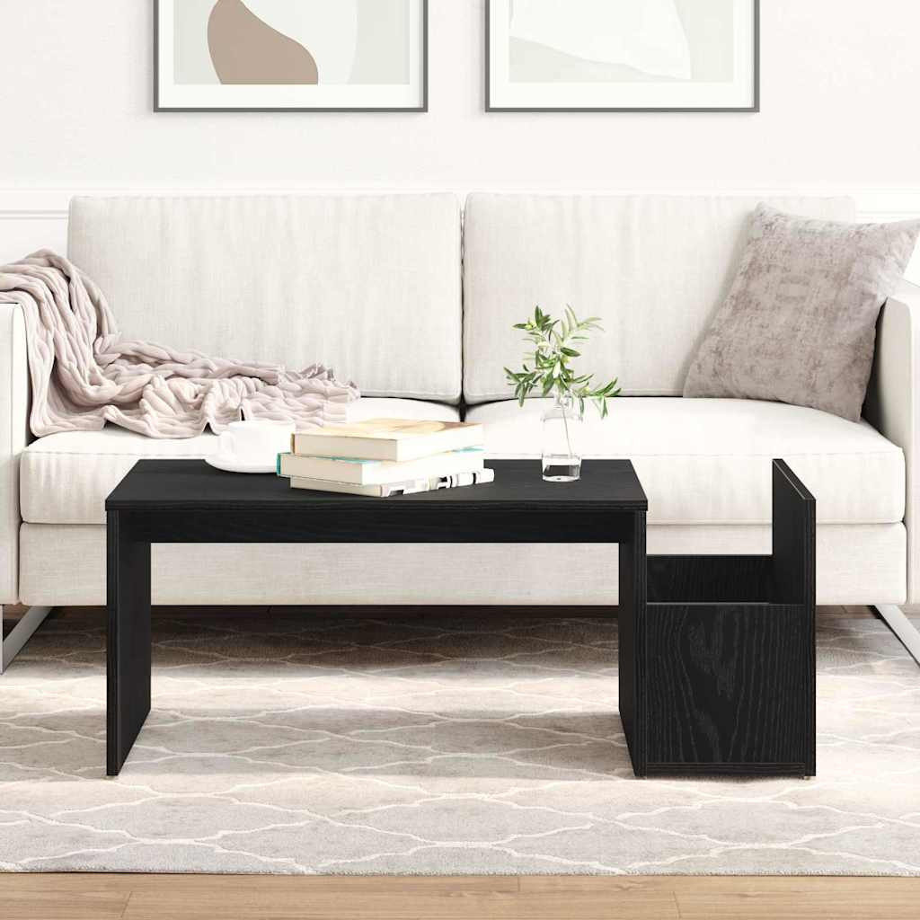 vidaXL Couchtisch Schwarz Eichen-Optik 90 x 45 x 35 cm Holzwerkstoff