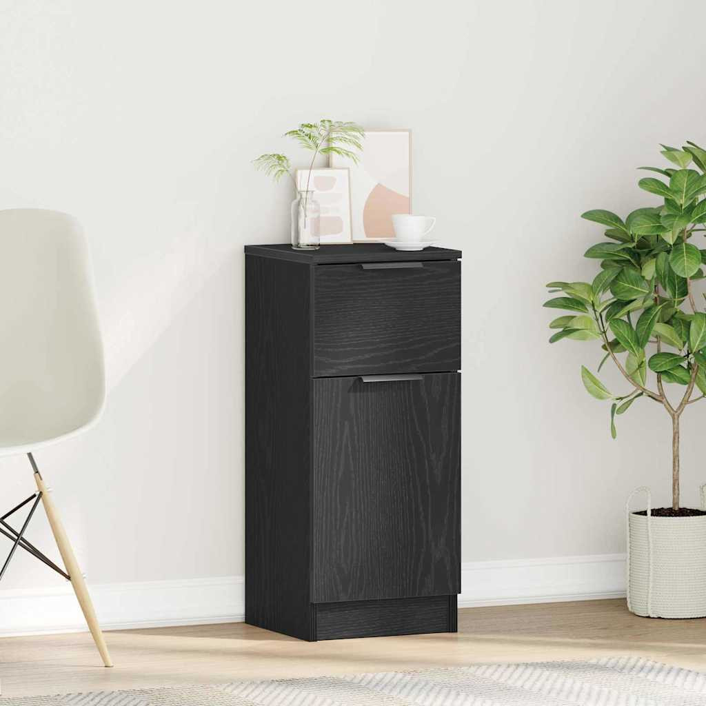 vidaXL Sideboard Schwarz Eichen-Optik 30 x 30 x 70 cm Holzwerkstoff