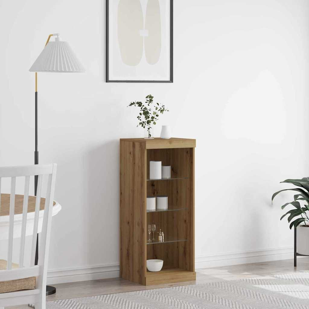 vidaXL LED-Sideboard Artisan-Eiche 41 x 37 x 100 cm Holzwerkstoff