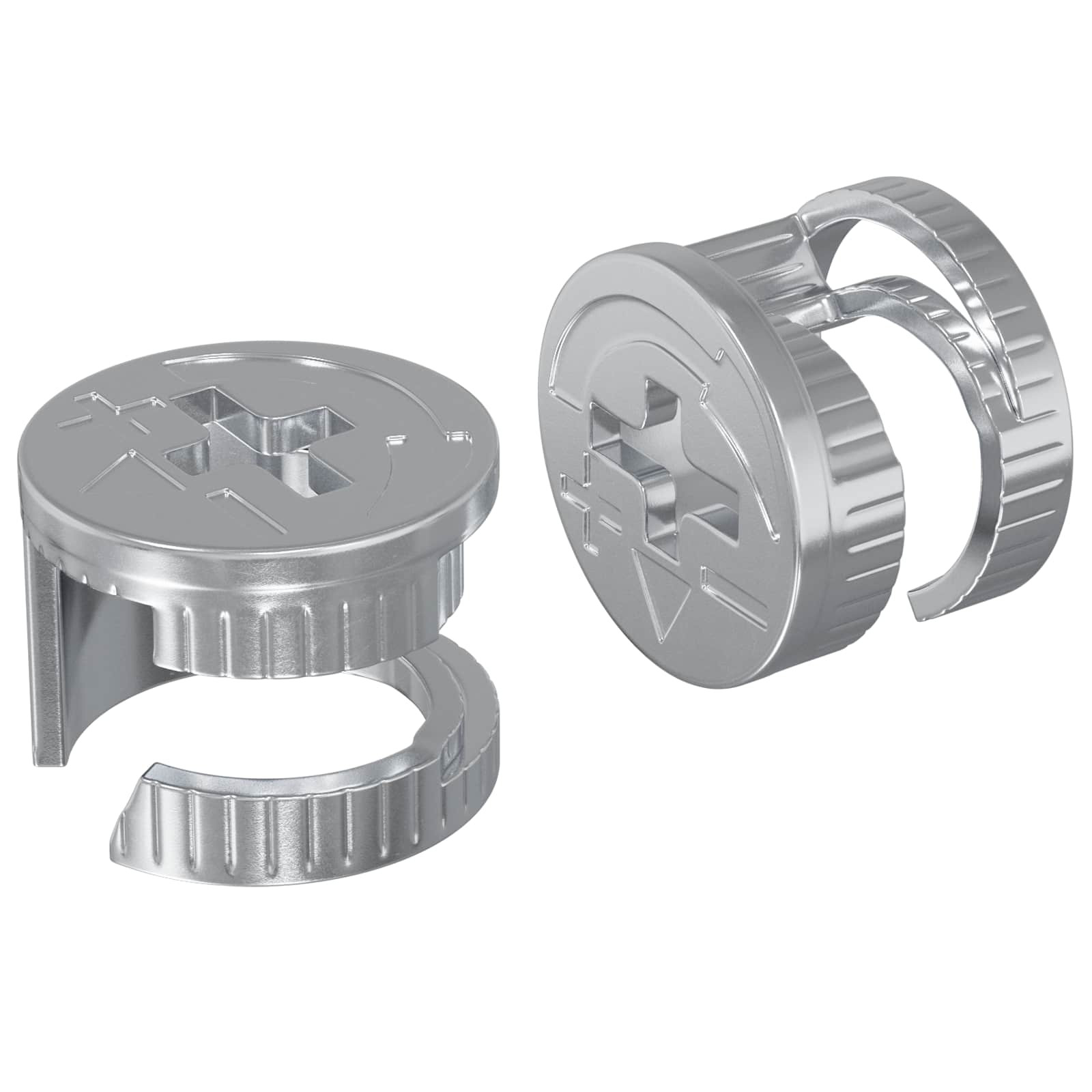 vidaXL Zapfenschloss-Muttern 2 pcs Silber 15 x 11,5 mm Metall