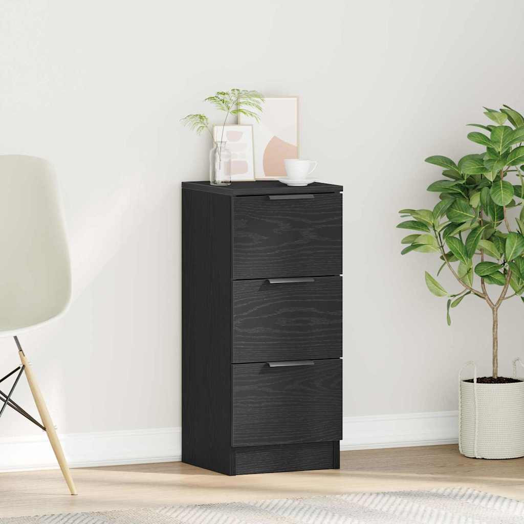 vidaXL Sideboard Schwarz Eichen-Optik 30 x 30 x 70 cm Holzwerkstoff