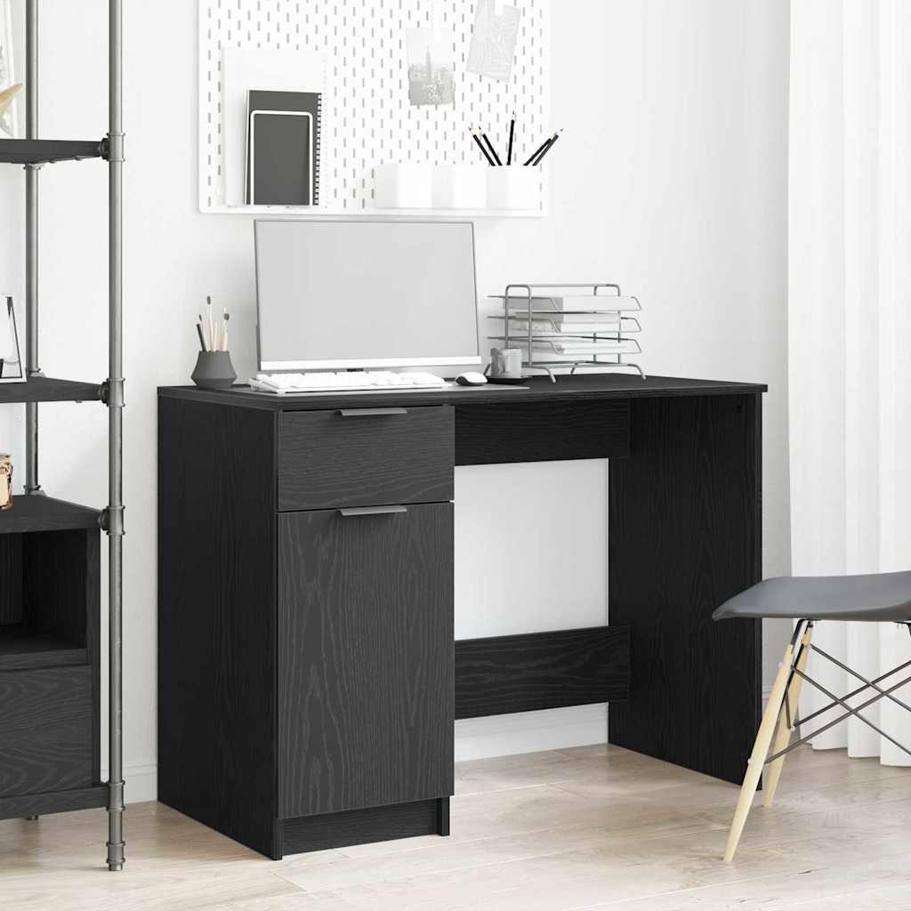 vidaXL Schreibtisch mit Speicher Schwarz Eichen-Optik 100 x 50 x 75 cm