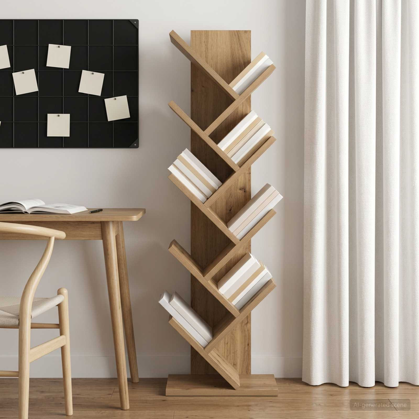 vidaXL Baumbücherregal 6-Stufen 30 x 18 x 100 cm Holzwerkstoff