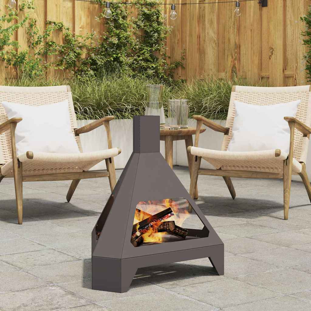 vidaXL Feuerstelle Schwarz 50 x 43 x 52 cm Wetterfeststahl