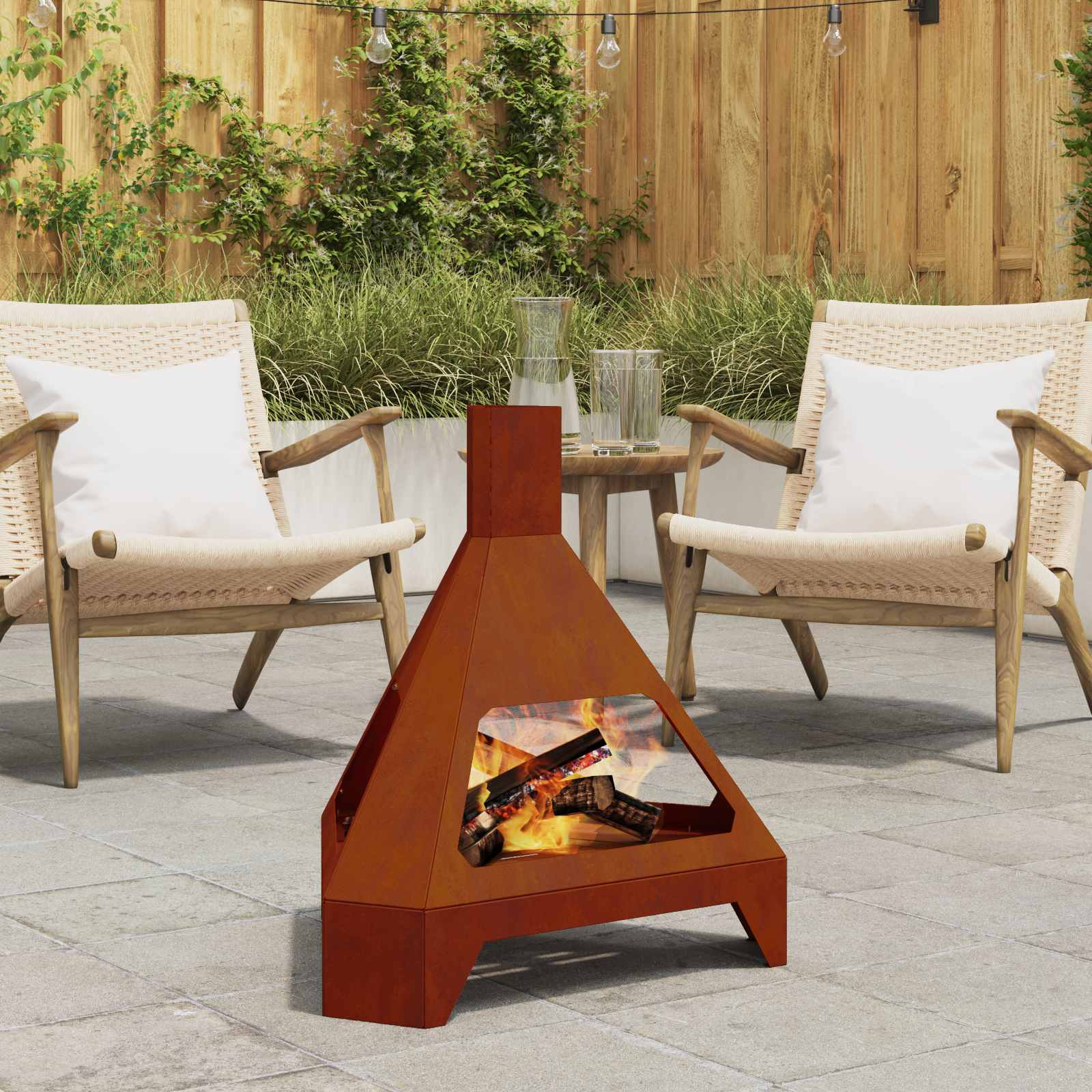 vidaXL Feuerstelle Rostig 50 x 43 x 52 cm Wetterfeststahl