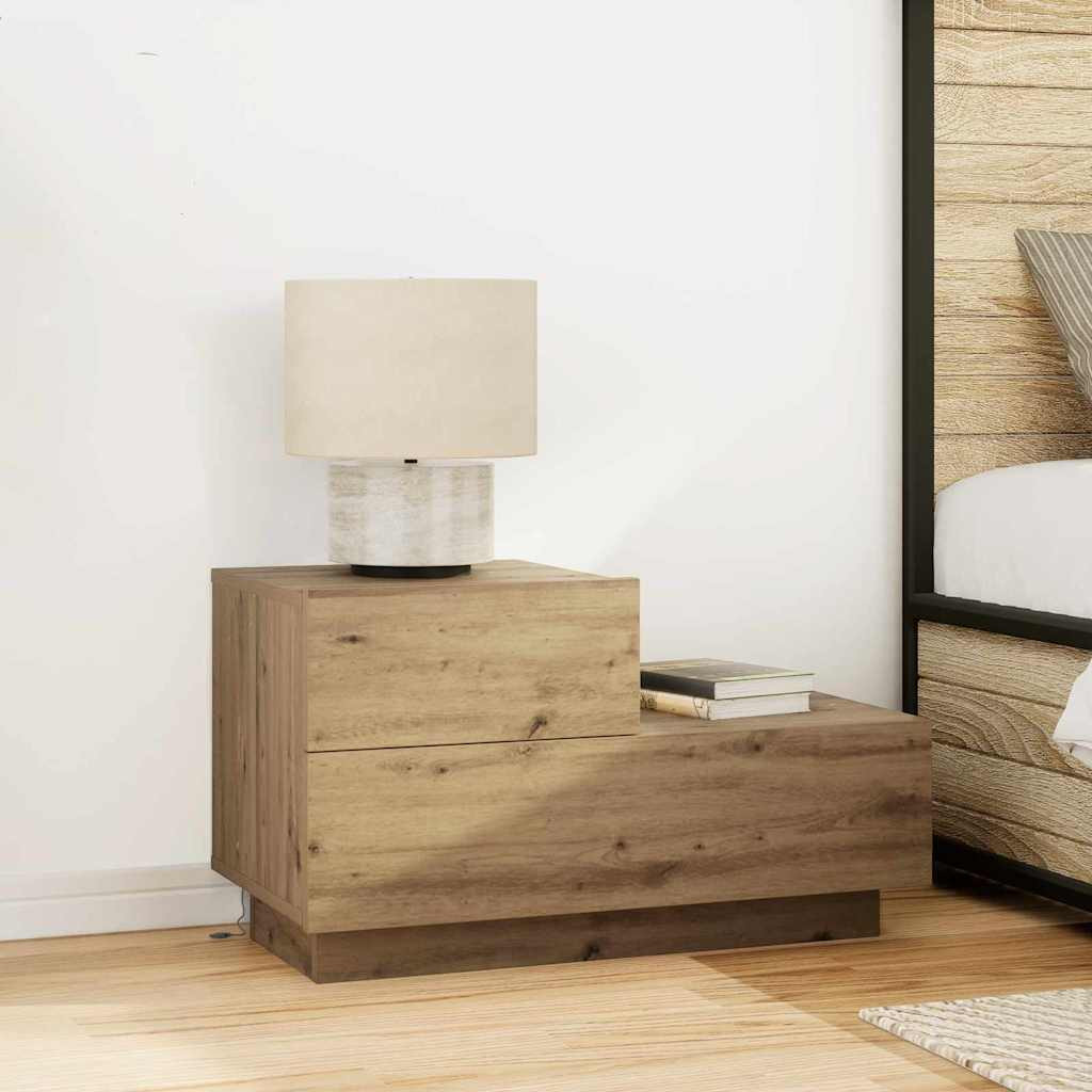 vidaXL Nachttisch Artisan-Eiche 70 x 36 x 40,5 cm Holzwerkstoff
