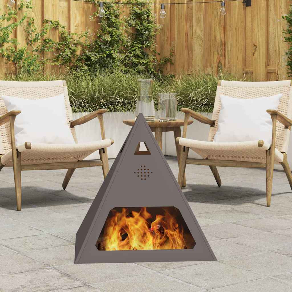 vidaXL Feuerstelle Schwarz 50 x 50 x 51 cm Wetterfeststahl