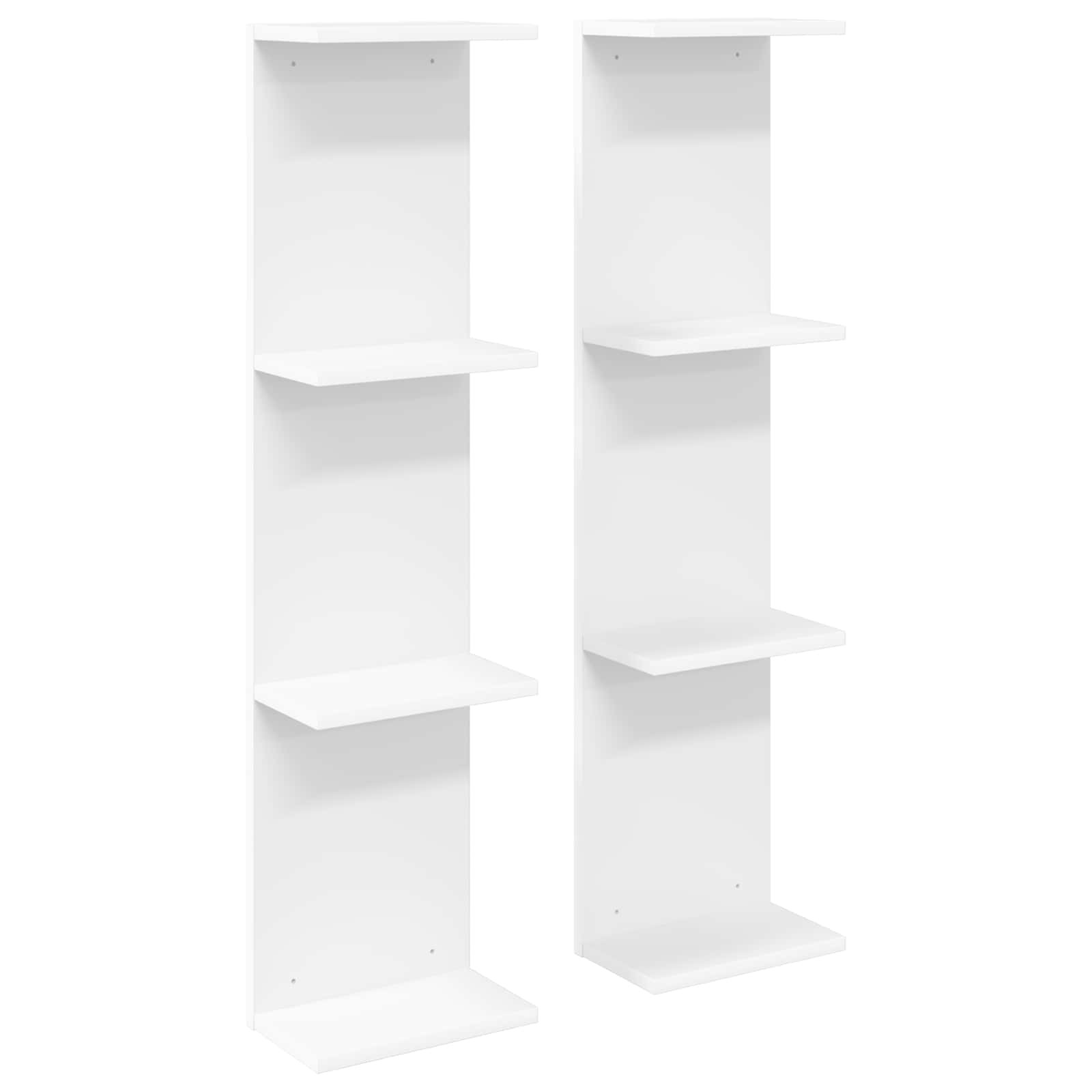 vidaXL Wandregal 2 pcs Weiß 25 x 15 x 100 cm Holzwerkstoff