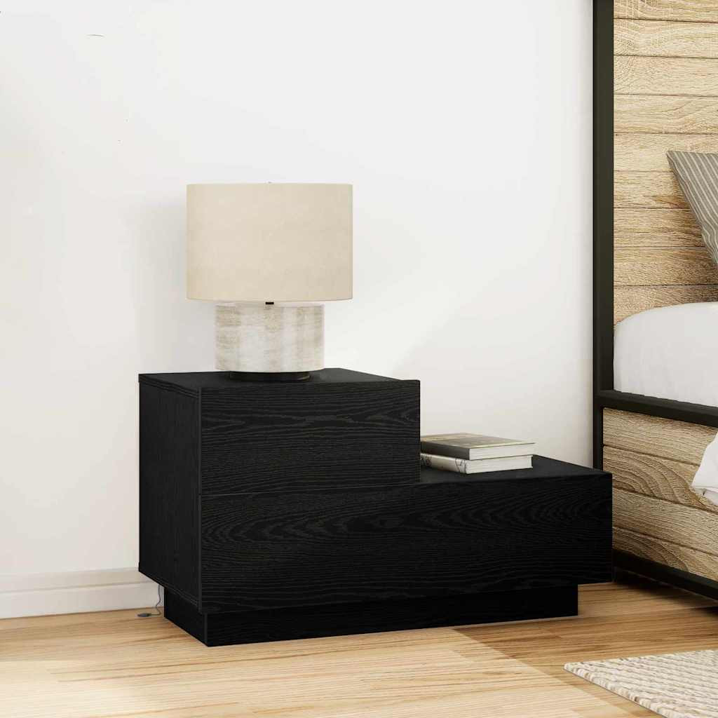 vidaXL Nachttisch Schwarz Eichen-Optik 70 x 36 x 40,5 cm Holzwerkstoff