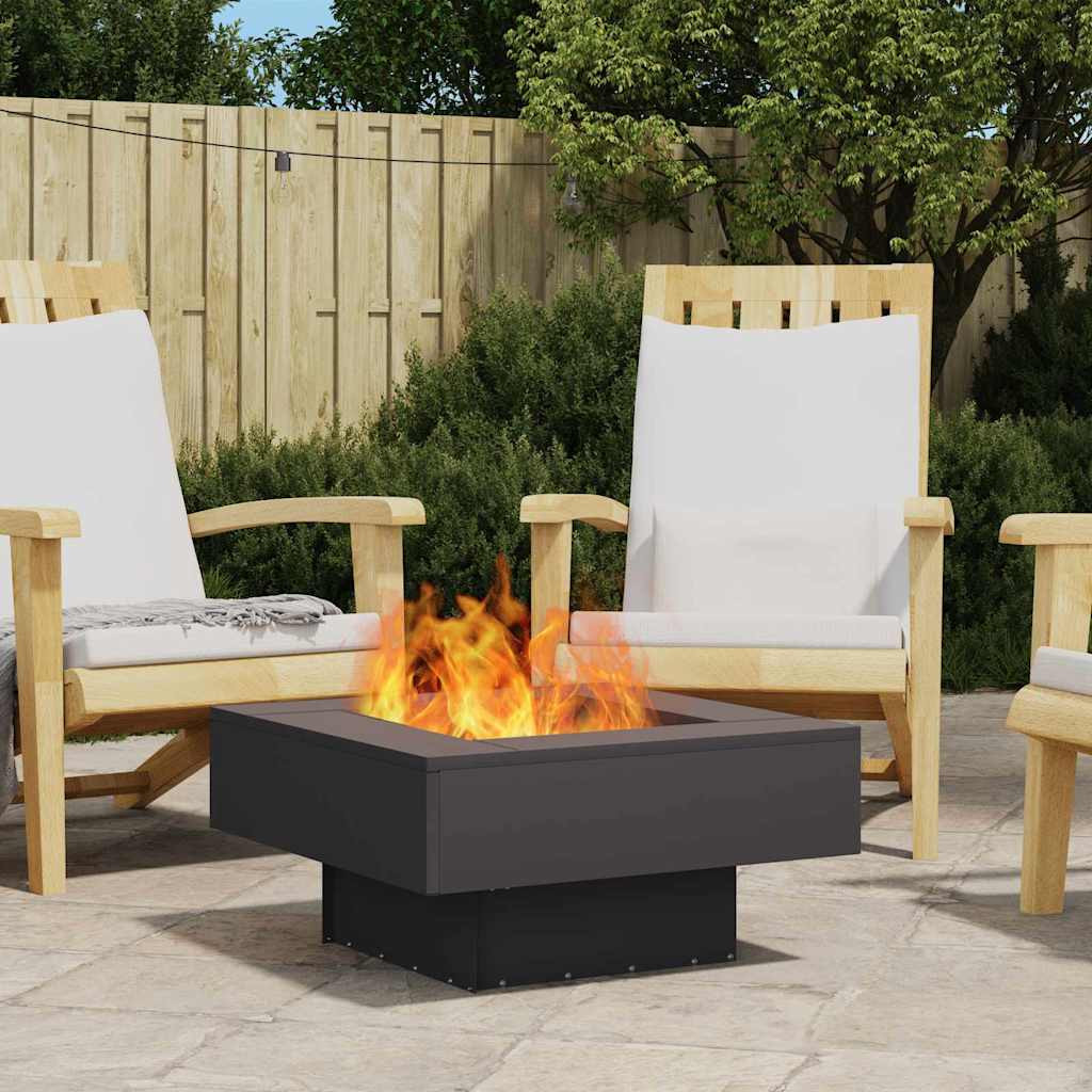 vidaXL Feuerstelle Schwarz 60 x 60 x 30 cm Wetterfeststahl