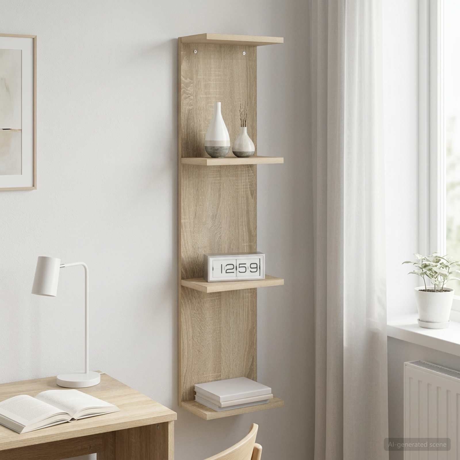 vidaXL Wandregal Sonoma-Eiche 25 x 15 x 100 cm Holzwerkstoff