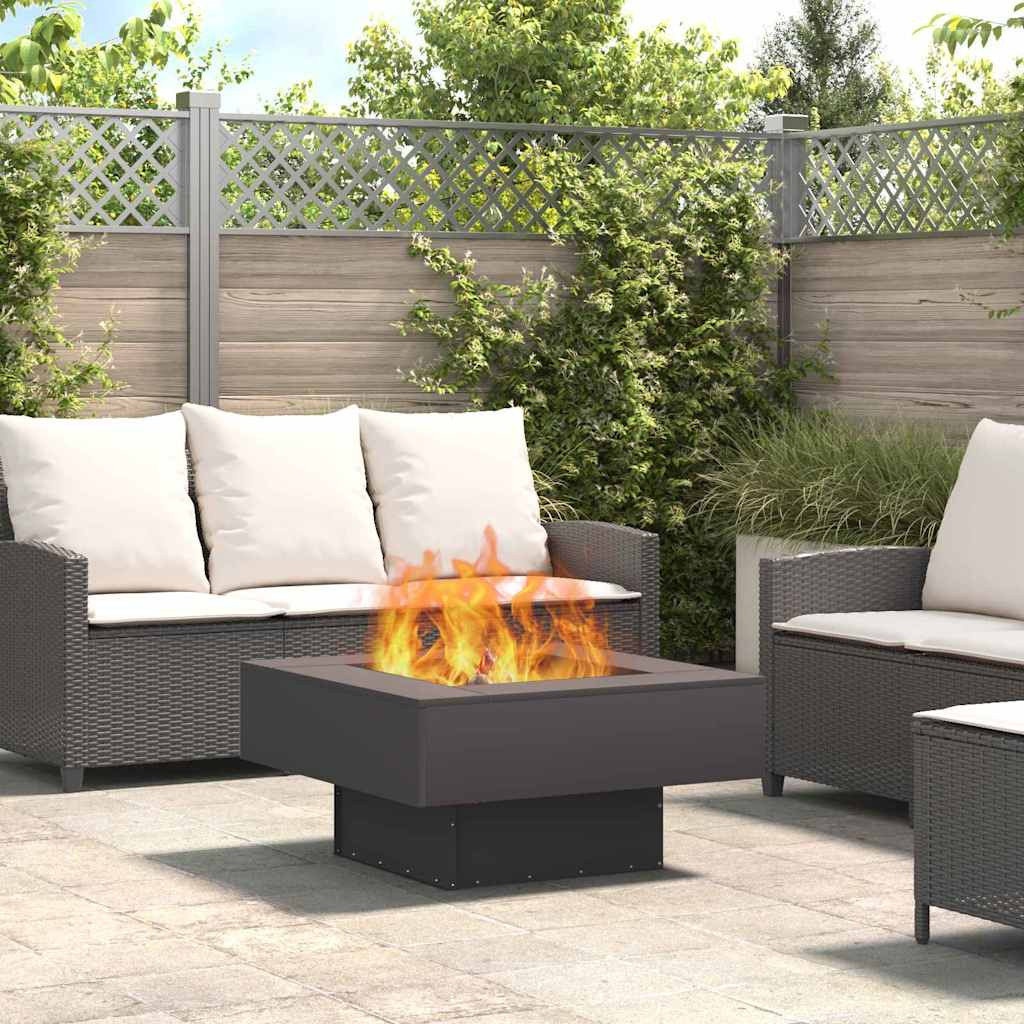 vidaXL Feuerstelle Schwarz 80 x 80 x 40 cm Wetterfeststahl