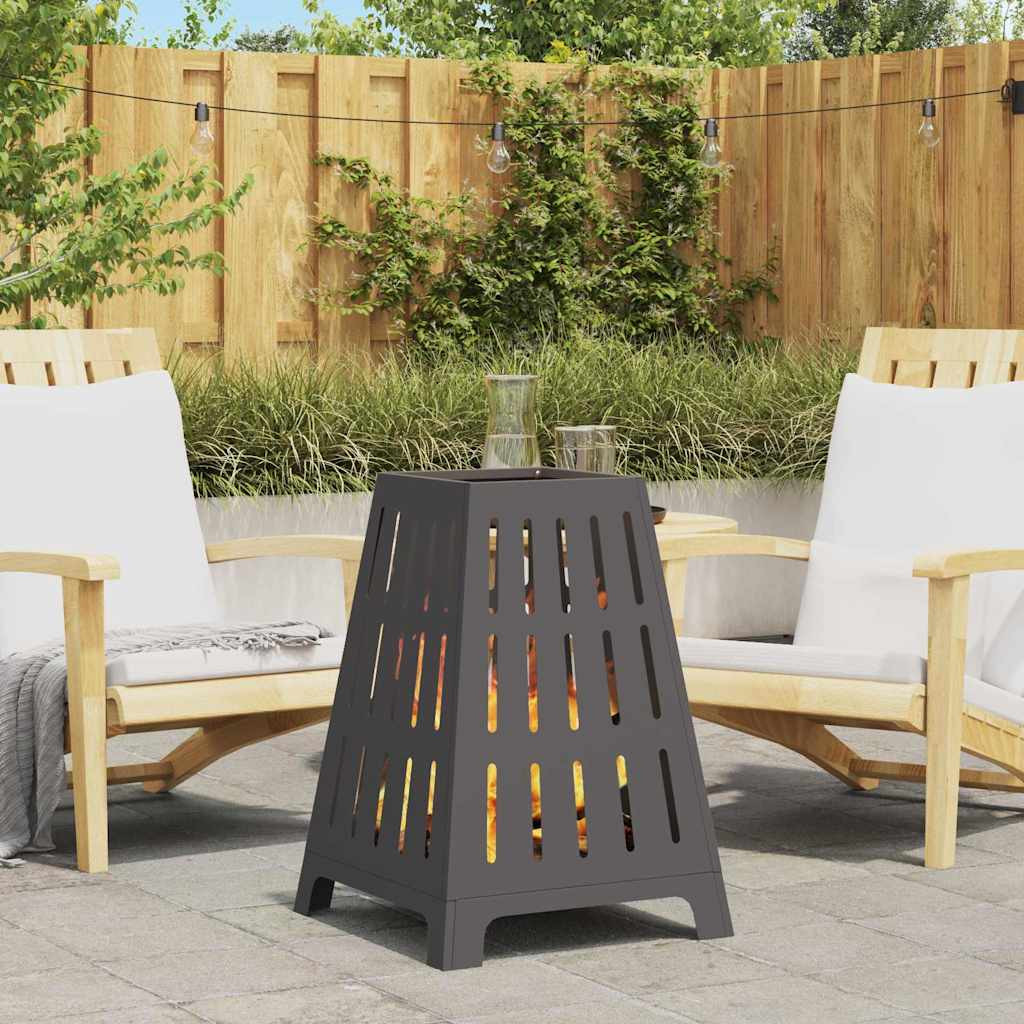vidaXL Feuerschale Schwarz 50 x 50 x 70 cm Wetterfeststahl
