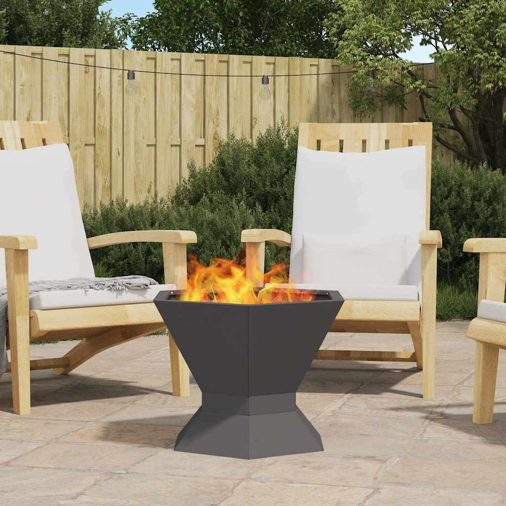 vidaXL Feuerschale Schwarz 50 x 50 x 40 cm Wetterfeststahl